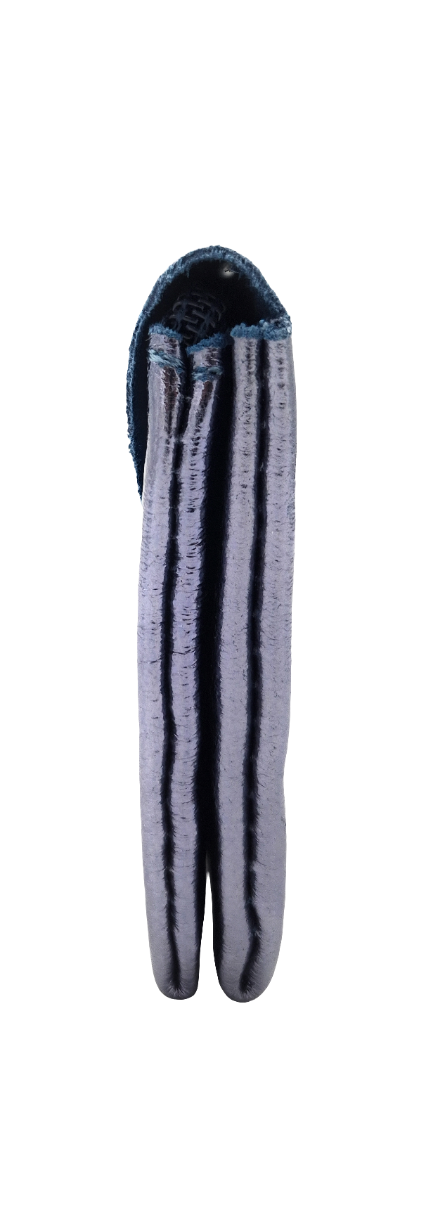 Porte-monnaie Aquene en cuir irisé ~ Bleu jean
