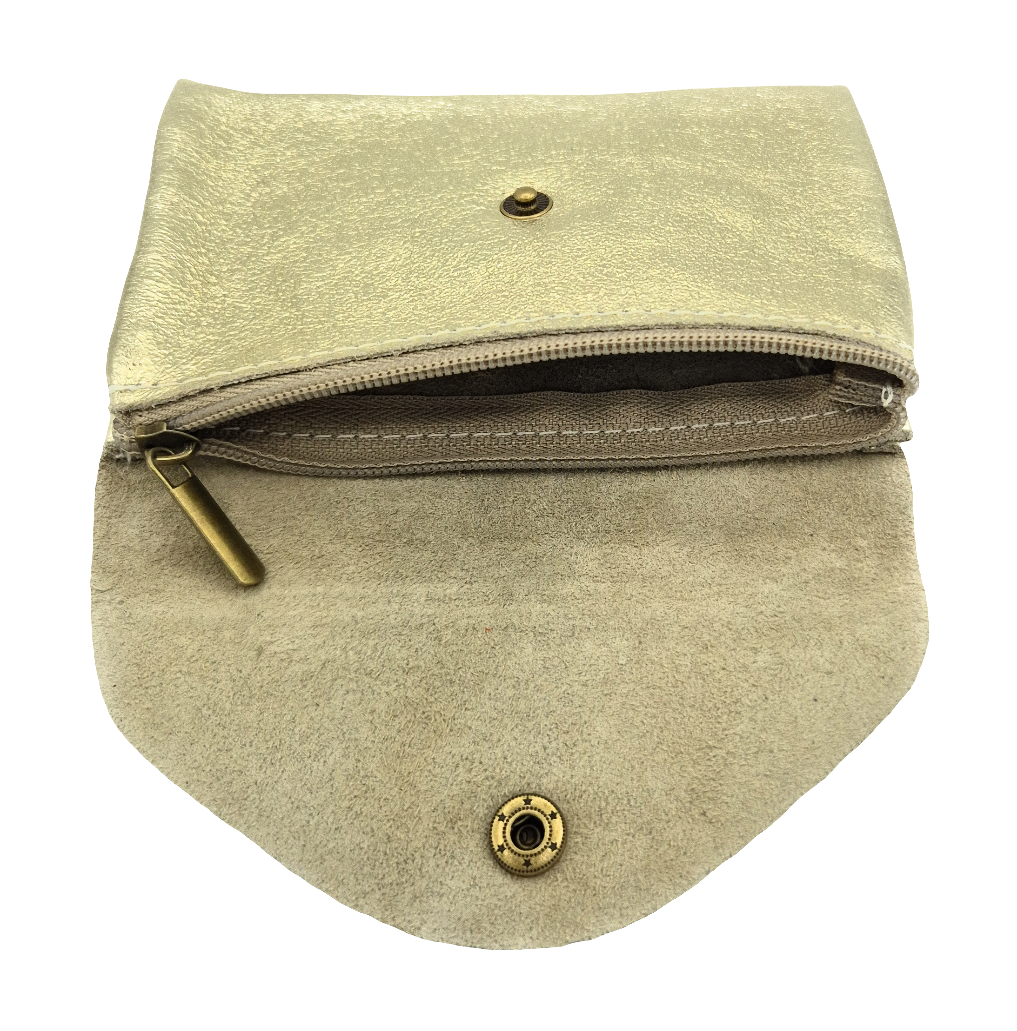 Porte-monnaie Aquene en cuir irisé ~ Doré