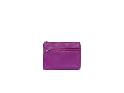 Porte-monnaie Isi en cuir revalorisé ~ Fuchsia