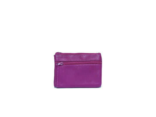 Porte-monnaie Isi en cuir revalorisé ~ Fuchsia