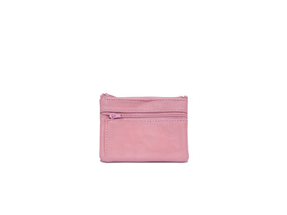 Porte-monnaie Isi en cuir revalorisé ~ Corail