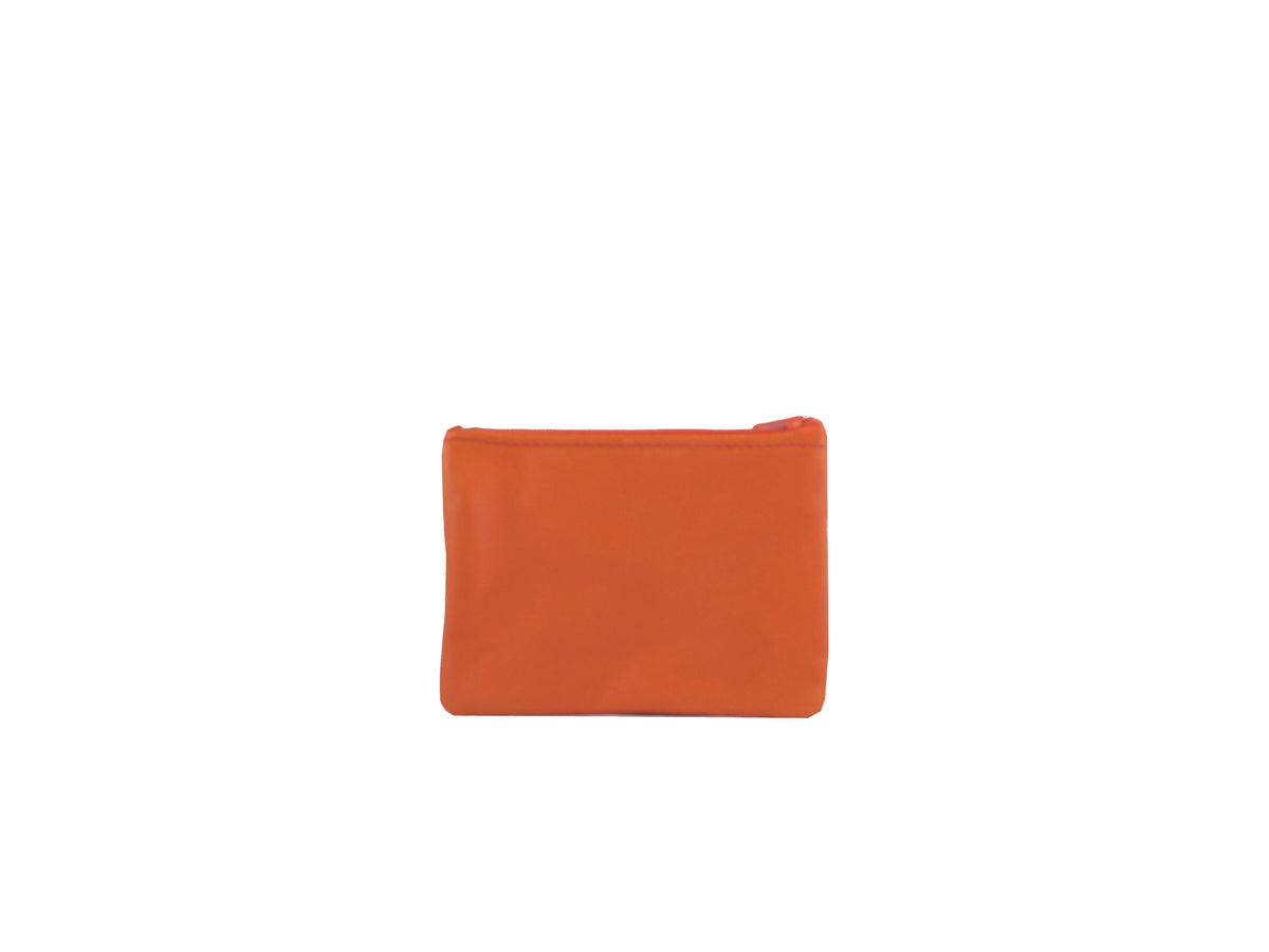 Porte-monnaie Isi en cuir revalorisé ~ Orange
