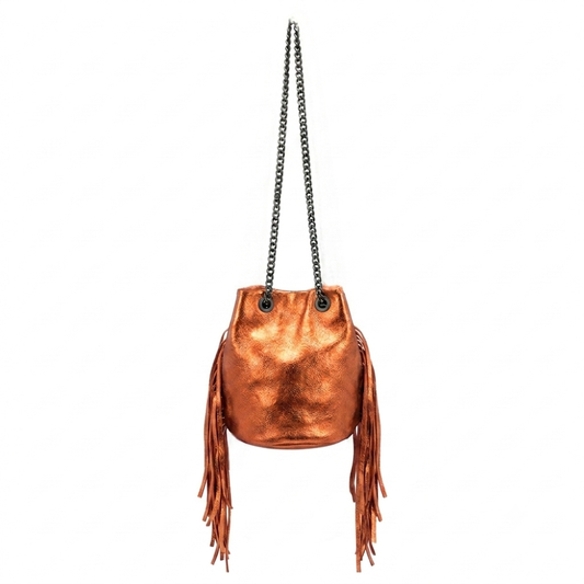 Sac bourse Anoki en cuir irisé ~ Orange