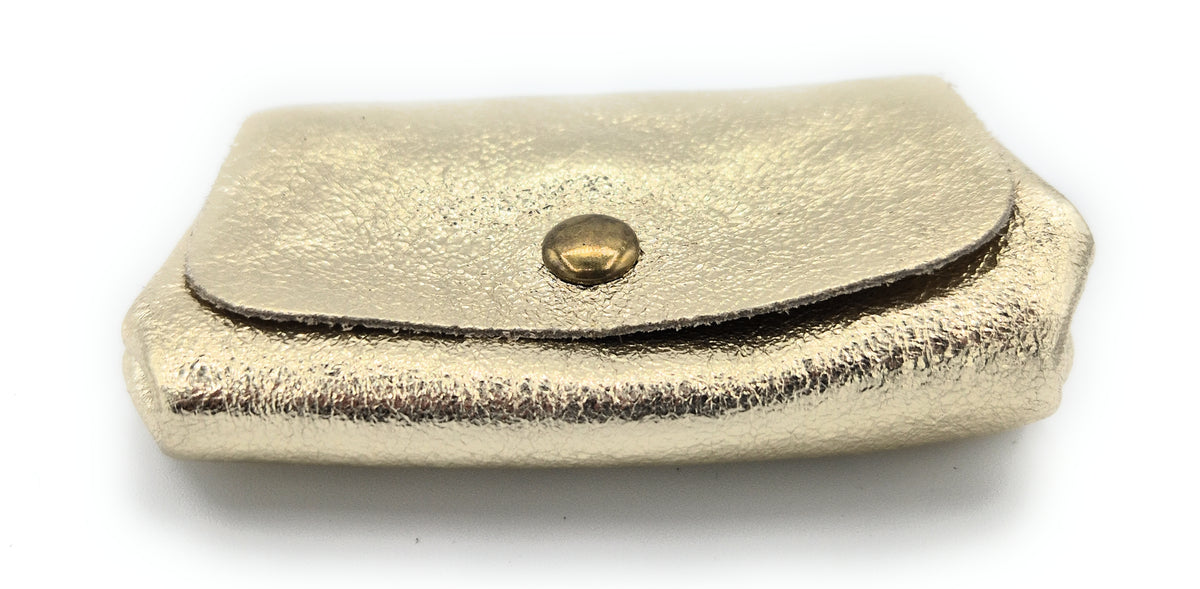 Porte-monnaie Etania en cuir irisé ~ Doré