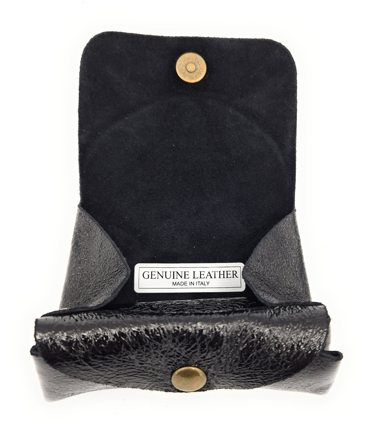 Porte-monnaie en cuir irisé Etania ~ Noir