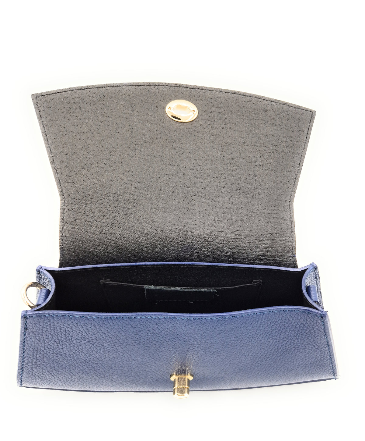 Sac à bandoulière demi-lune en cuir Paco ~ Bleu royal
