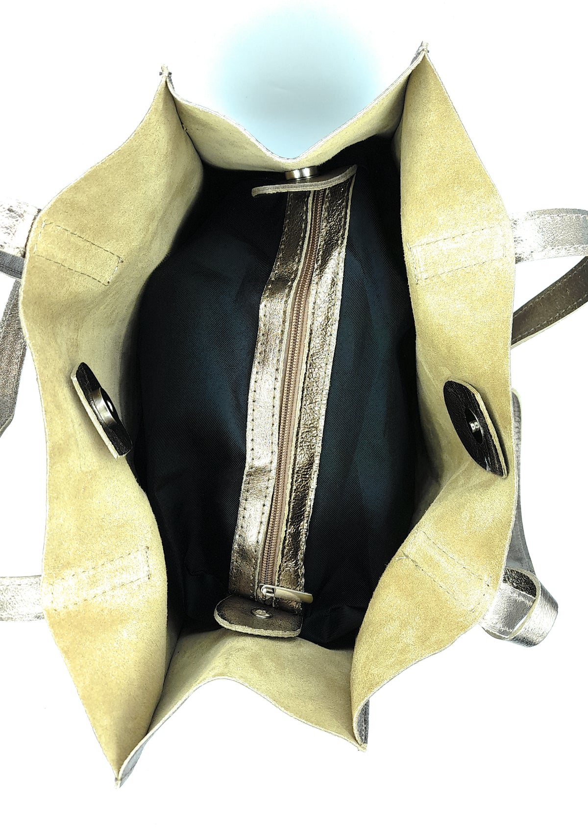 Sac shopper Dena en cuir irisé ~ Étain