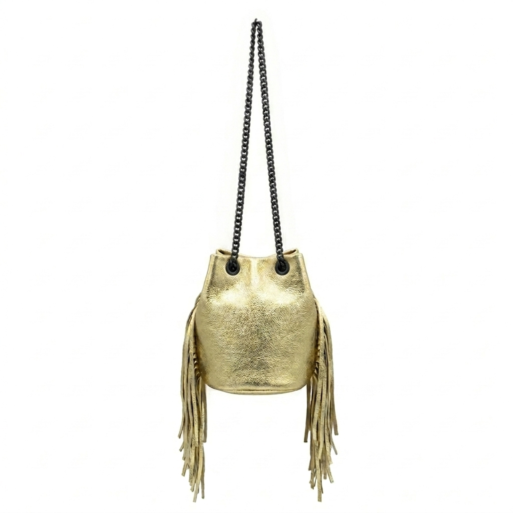 Anoki metallic leather purse ~ Khaki