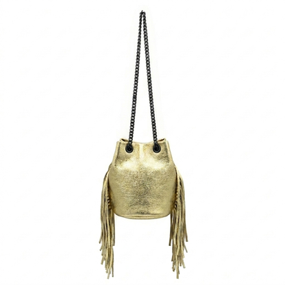 Anoki metallic leather purse ~ Khaki