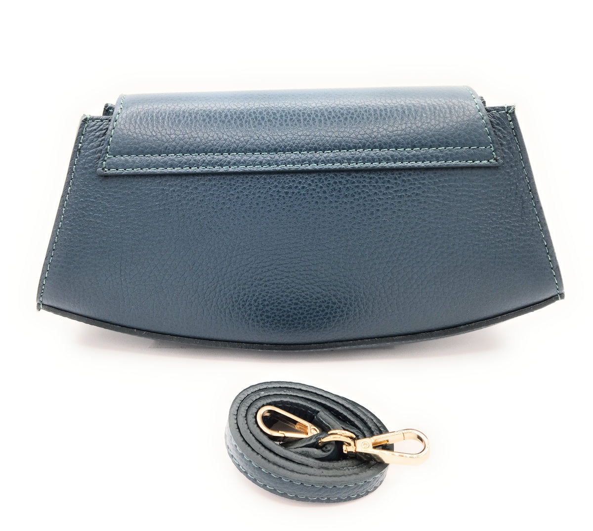 Paco Leather Half Moon Shoulder Bag ~ Duck Blue