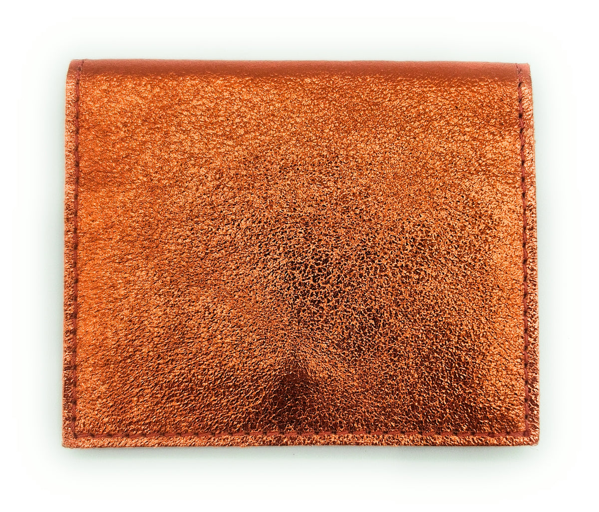 Porte-cartes Asha en cuir irisé italien ~ Orange