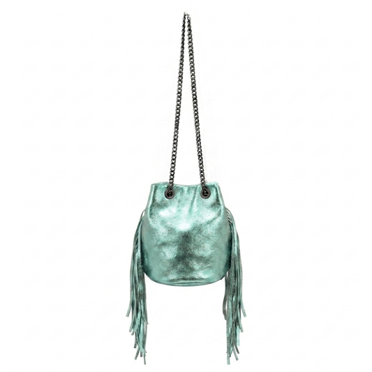 Sac bourse Anoki en cuir irisé ~ Vert amande