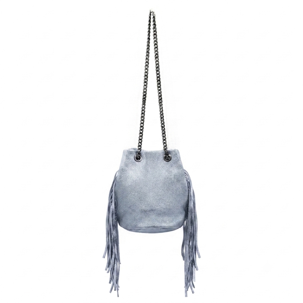 Sac bourse Anoki en cuir suèdé ~ Gris
