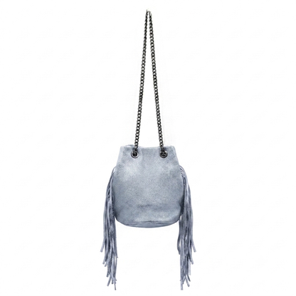 Sac bourse Anoki en cuir suèdé ~ Gris