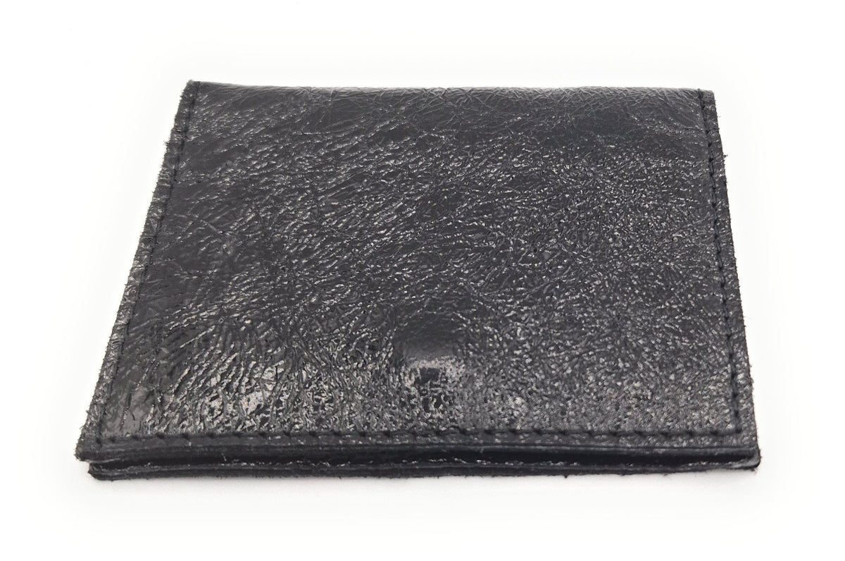Porte-cartes Asha en cuir irisé italien ~ Noir