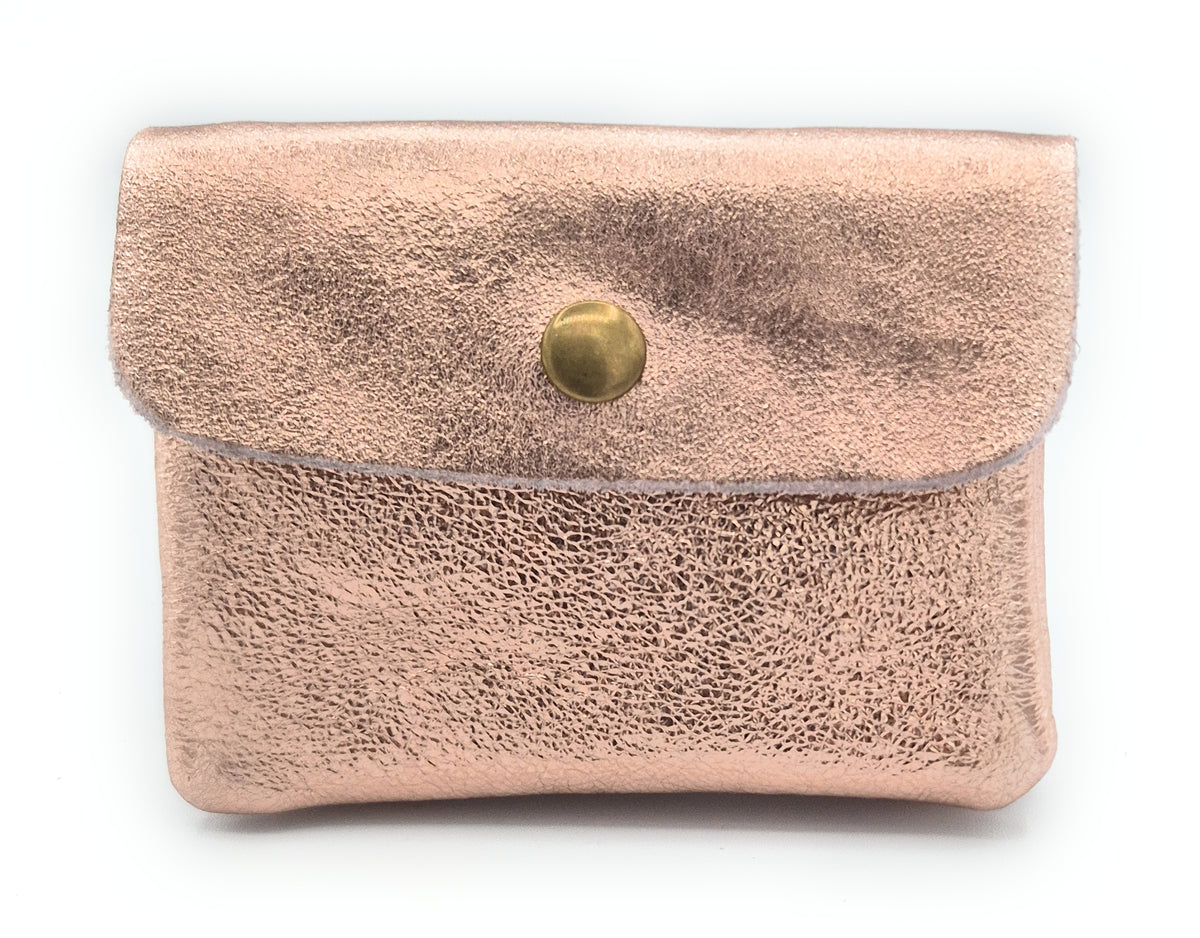 Porte-monnaie Aponi cuir irisé italien ~ Champagne