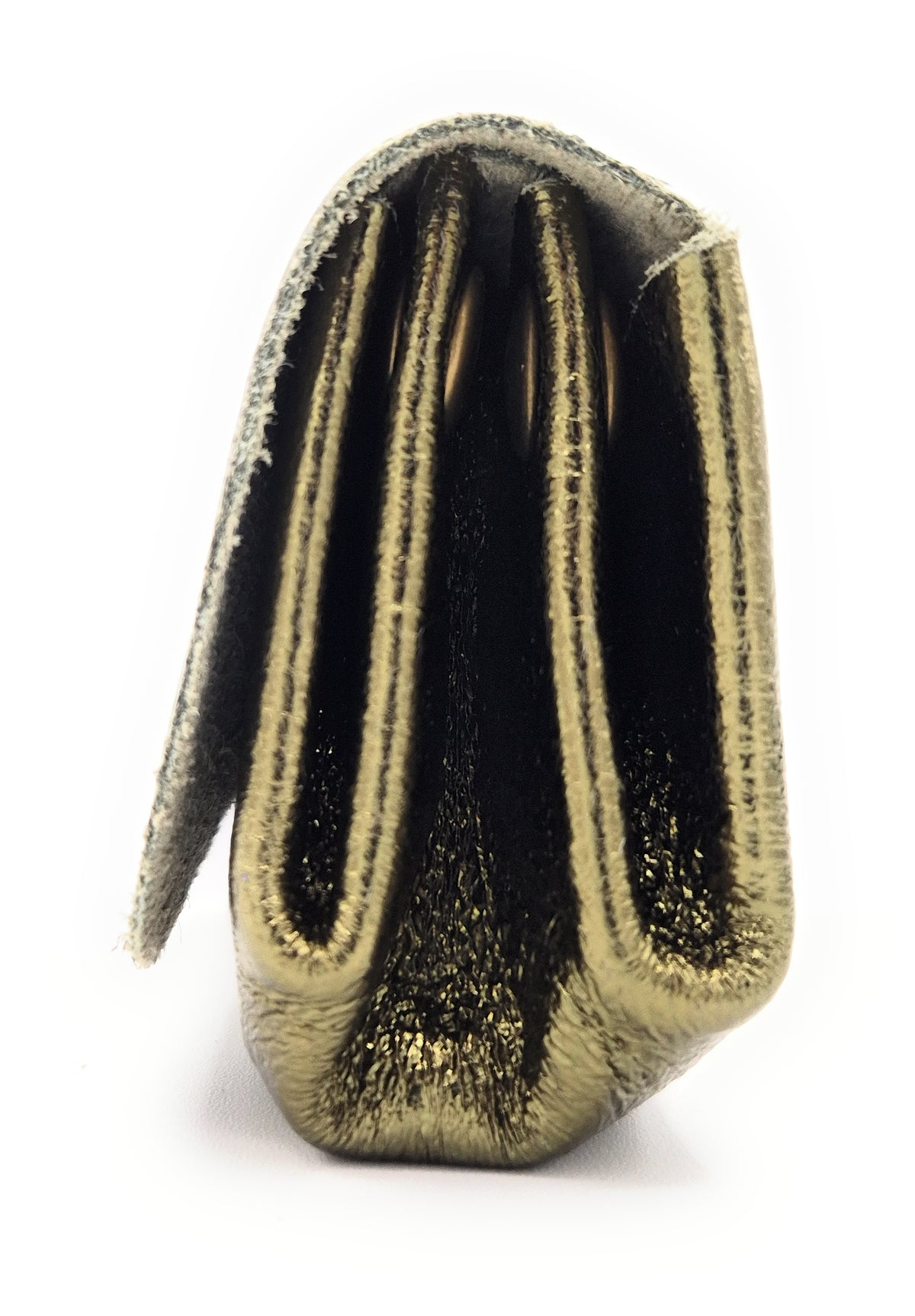 Porte-monnaie en cuir irisé Etania ~ Kaki