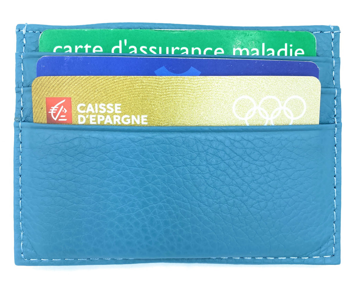 Istu leather card holder ~ Duck blue