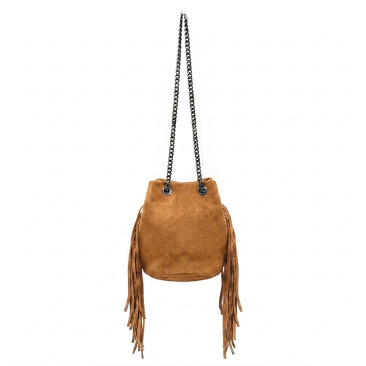 Sac bourse Anoki en cuir suèdé ~ Camel