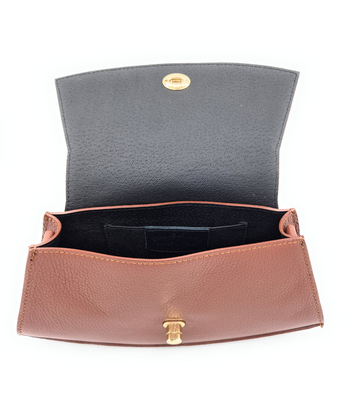 Paco Leather Half Moon Shoulder Bag ~ Brown
