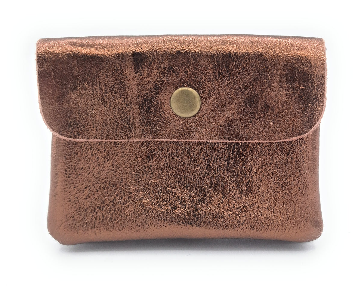 Aponi iridescent leather purse ~ Bronze