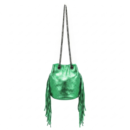 Sac bourse Anoki en cuir irisé ~ Vert émeraude