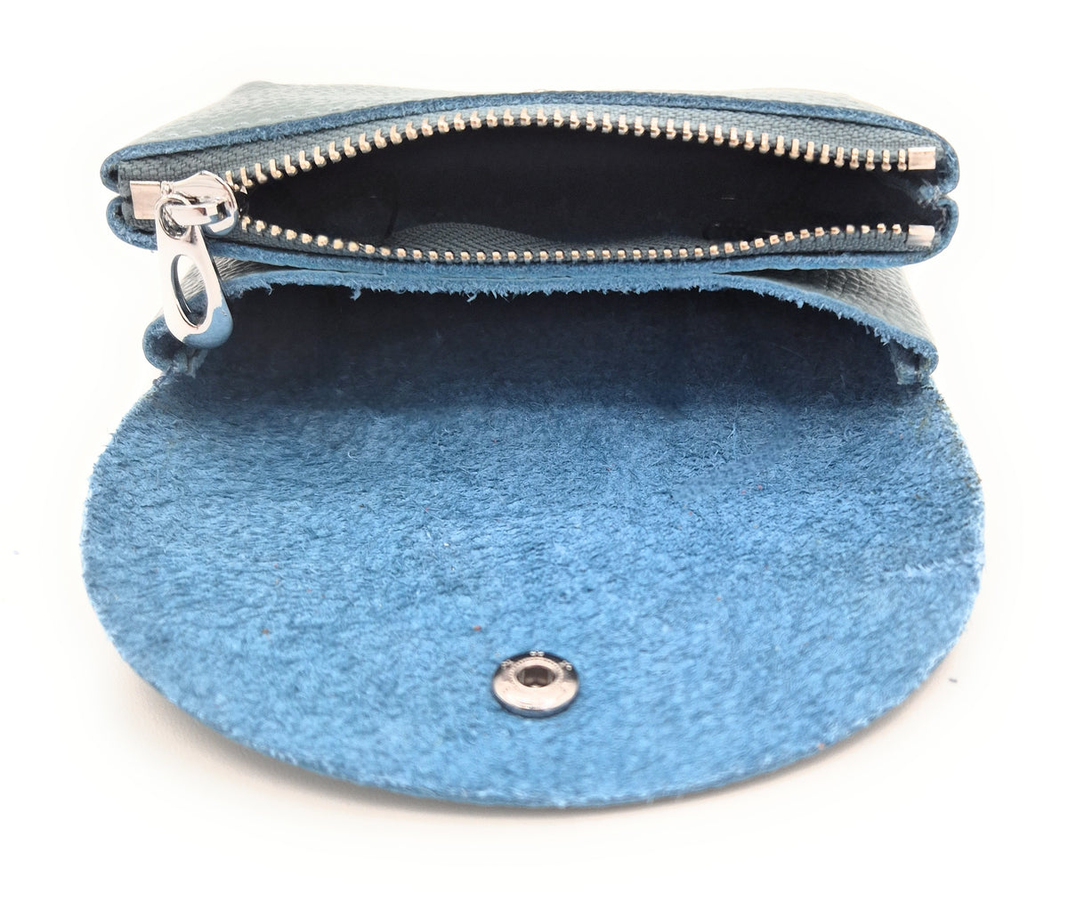 Porte-monnaie Anaba en cuir ~ Bleu gris
