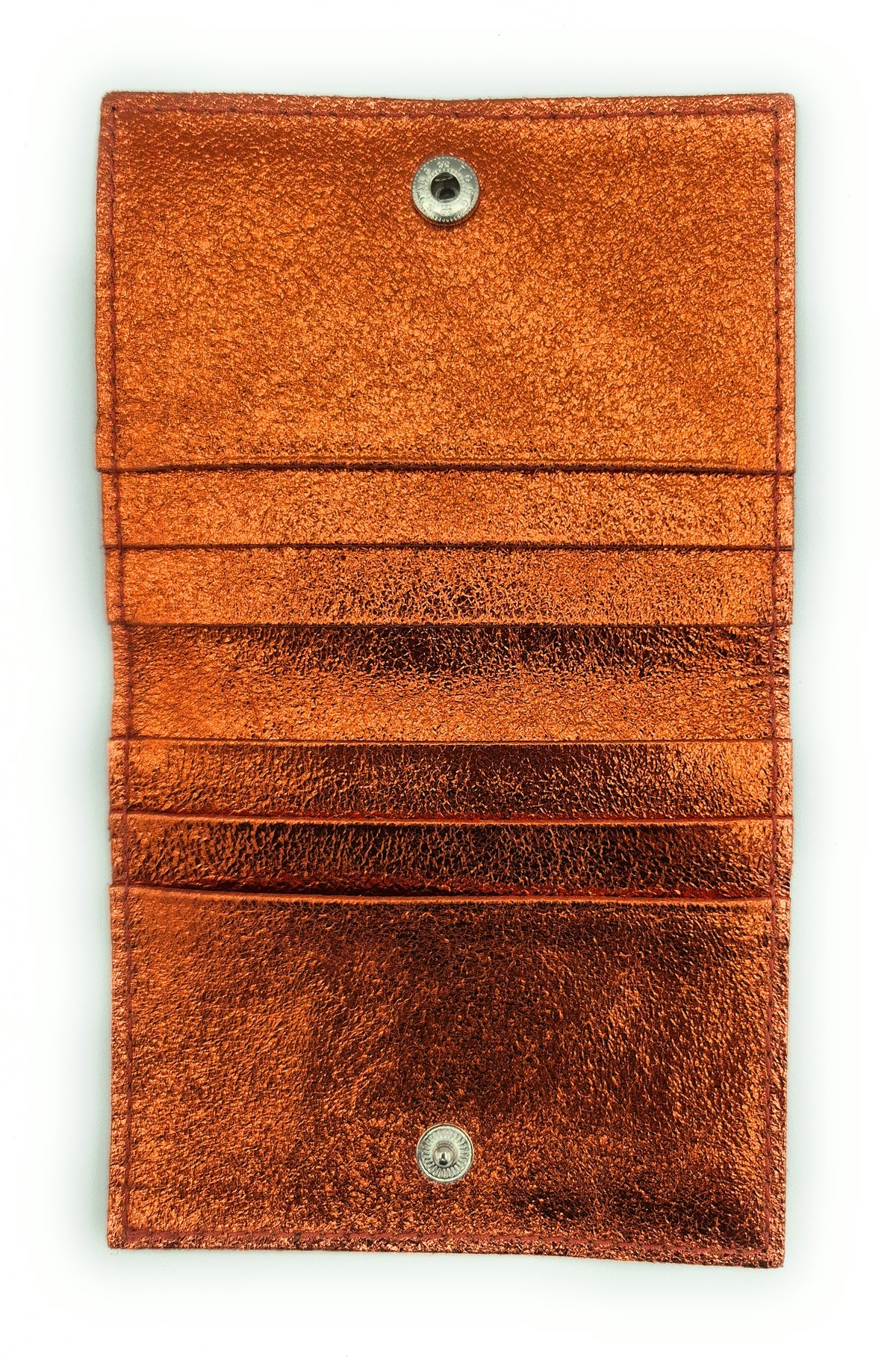 Porte-cartes Asha en cuir irisé italien ~ Orange