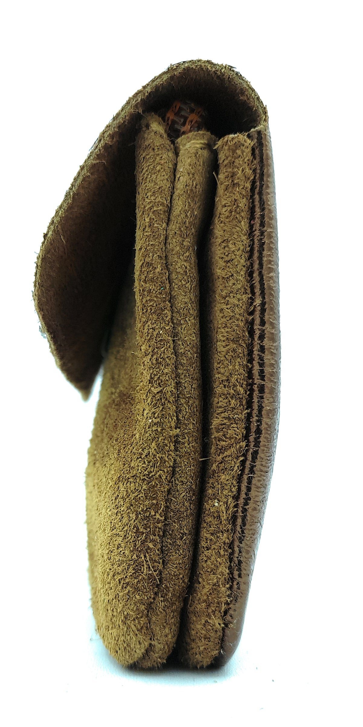 Porte-monnaie Aponi cuir  suédé / irisé ~ Bronze / Camel