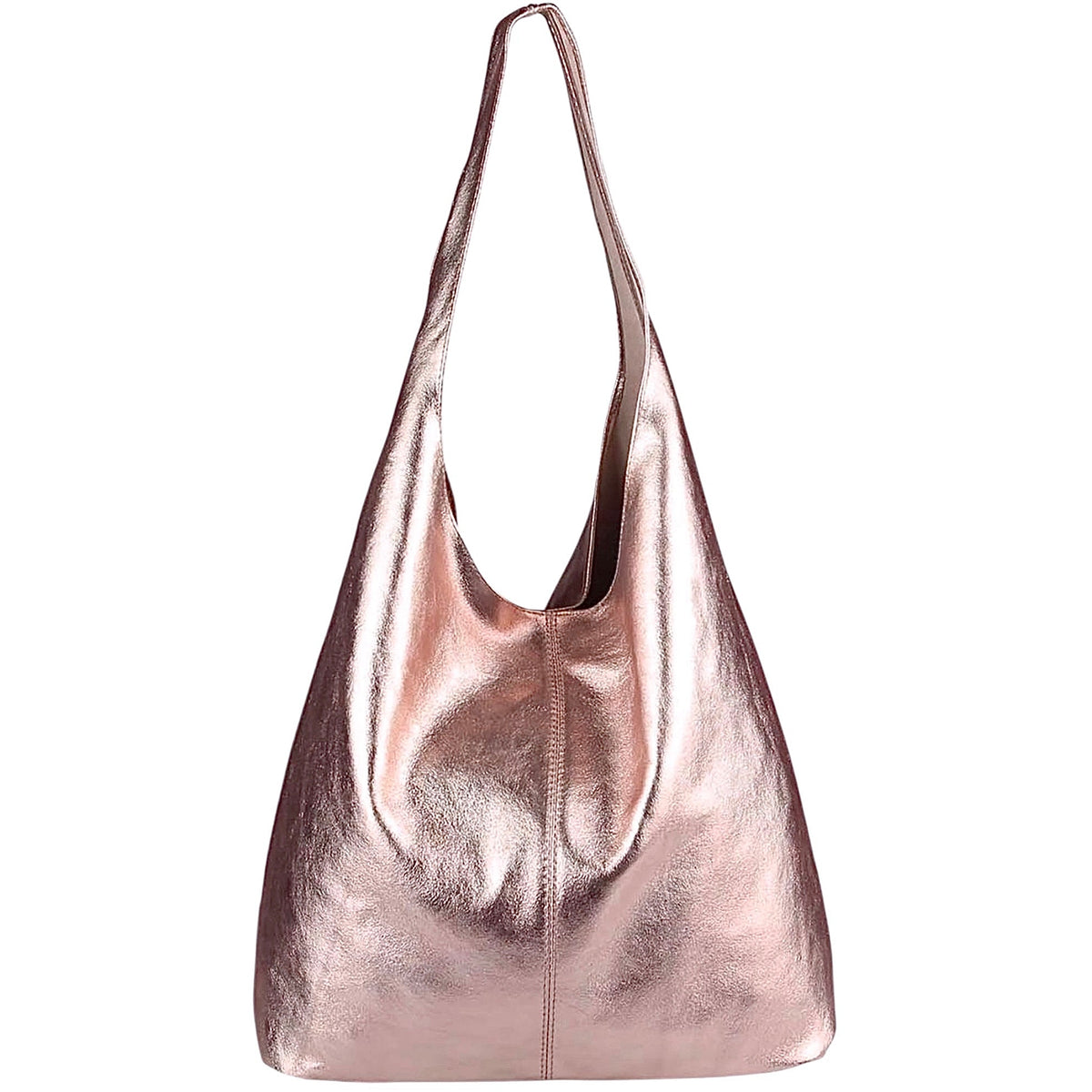 Sac cabas hobo en cuir irisé Lulu ~ Champagne